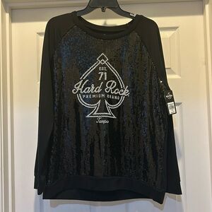 Sequins black Hard Rock Hotel Long sleeve NWT